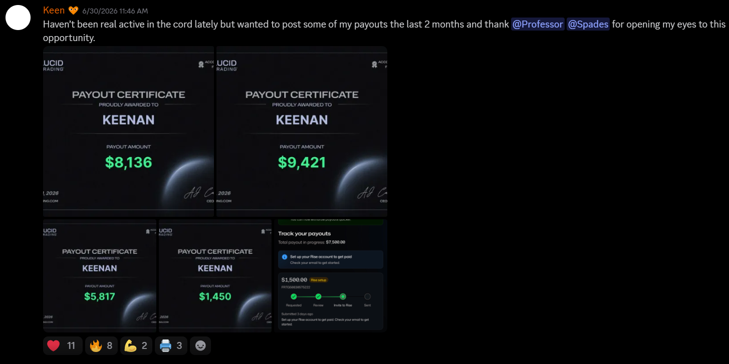 Keen's payout post